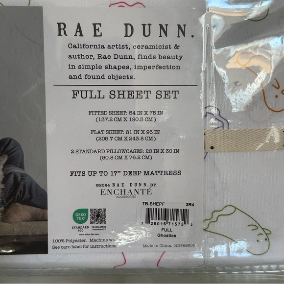 Rae Dunn Halloween Ghost Sheet Set FULL Size – Pastel NWT - Picture 2 of 7